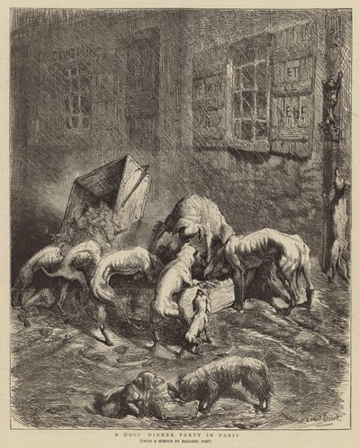 Una cena de perros en París de Ernest Henry Griset
