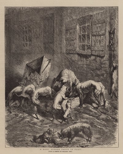 Una cena de perros en París de Ernest Henry Griset