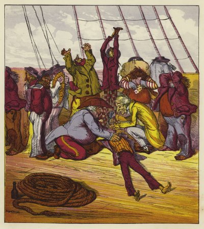 Billee desmayado a bordo del Mary Jane de Ernest Henry Griset