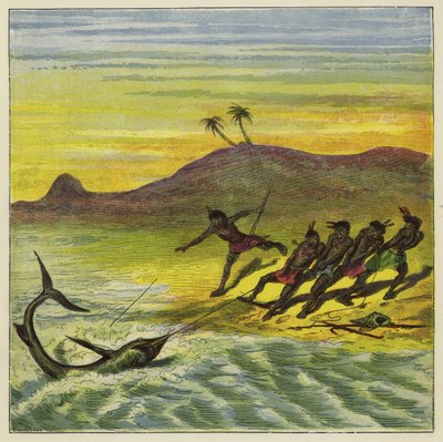 Cazando un tiburón de Ernest Henry Griset
