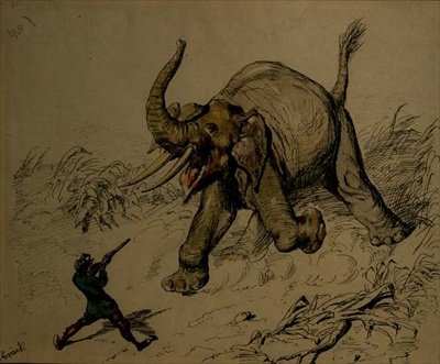 Caza de Elefantes de Ernest Henry Griset