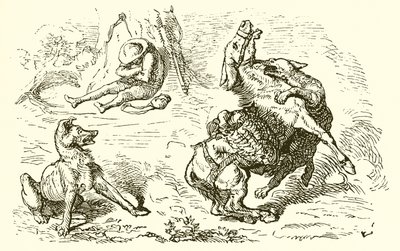 El asno, el perro y el lobo de Ernest Henry Griset