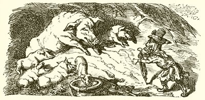 El águila, el gato y la cerda de Ernest Henry Griset