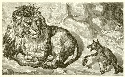 El zorro y el león de Ernest Henry Griset