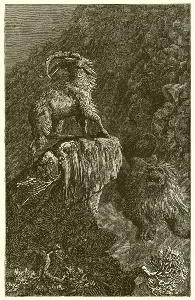 La cabra y el león de Ernest Henry Griset