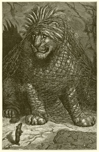 El León y el Ratón de Ernest Henry Griset