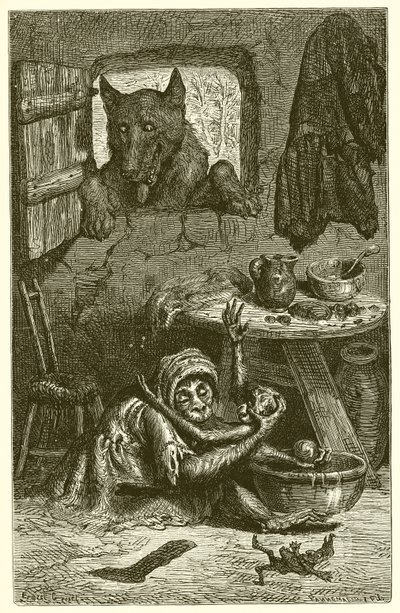 La enfermera y el lobo de Ernest Henry Griset