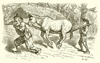 El viejo, su hijo y el asno de Ernest Henry Griset