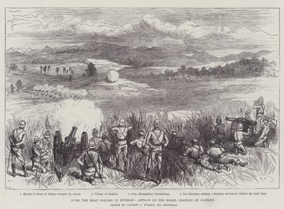 Con la columna Shan en Birmania, ataque a la posición rebelde en Nankon de Ernest Henry Griset