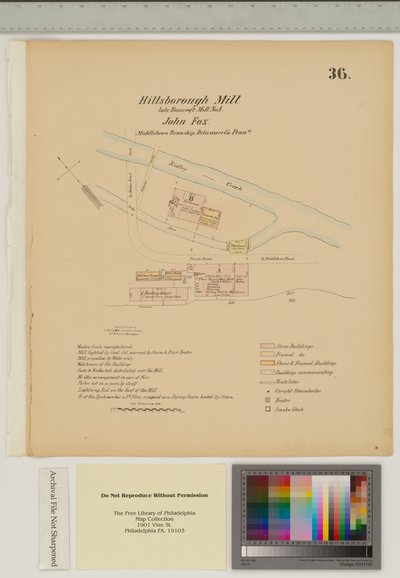 Plan para Hillsborough Mill, Middletown Township, Delaware, ilustración de 