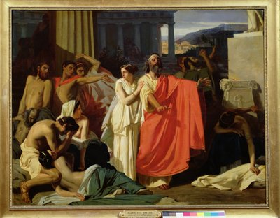 Edipo y Antígona siendo exiliados a Tebas, 1843 de Ernest Hillemacher