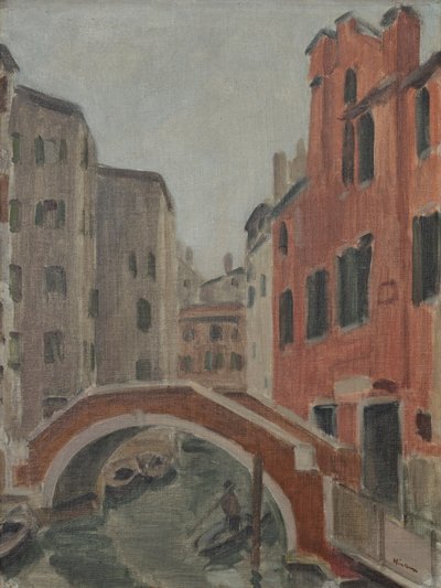 Canal en Venecia, c.1930 (óleo sobre lienzo) de Ernest Hiram Brülhart
