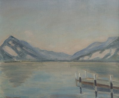 Lago de Thun (óleo sobre lienzo) de Ernest Hiram Brülhart