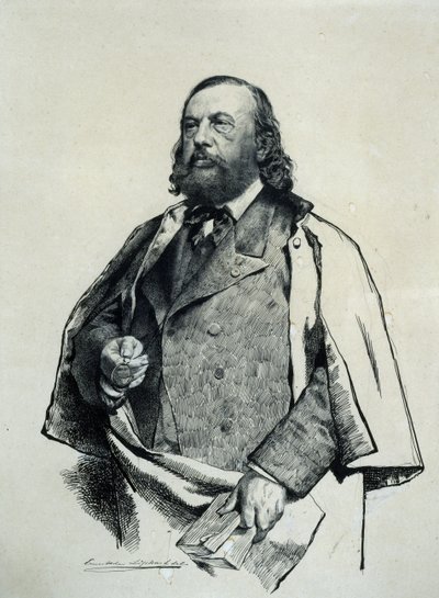 Retrato del poeta Théophile Gautier 1811-1872, 1879 de Ernest Karlovich Liphart