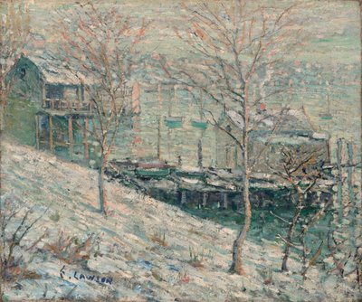 Escena de invierno del río Harlem de Ernest Lawson