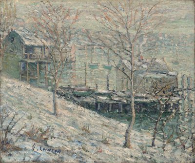 Escena de invierno en el río Harlem, c.1910 de Ernest Lawson