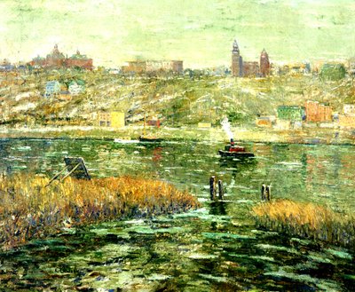 Río Harlem, c.1913-15 de Ernest Lawson