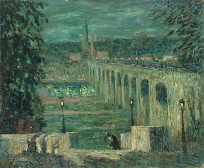 Puente Alto de noche, Ciudad de Nueva York de Ernest Lawson