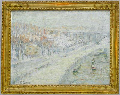 Paisaje de invierno: Puente de Washington, c.1907-10 de Ernest Lawson