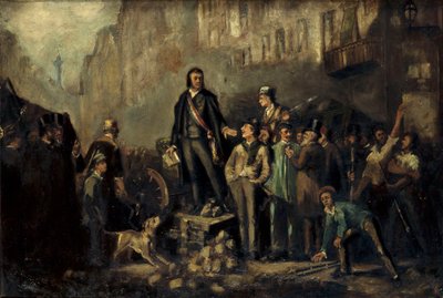Alphonse Baudin (1811-51) en la barricada del Faubourg Saint-Antoine 3 de diciembre de Ernest Louis Pichio