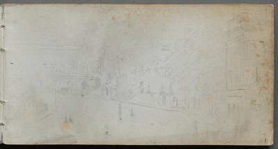 Cuaderno de bocetos, página 01: Escena callejera, 1905-10 de Jean Louis Ernest Meissonier