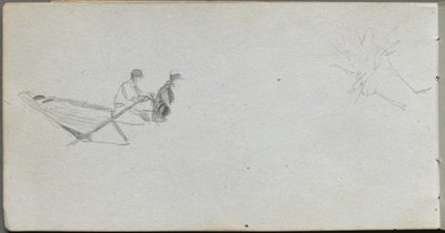 Sketchbook, page 04: Figures in a Boat de Ernest Meissonier
