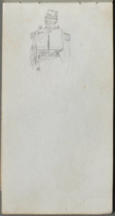 Cuaderno de bocetos, página 08: Estudio de un soldado desde atrás de Jean Louis Ernest Meissonier