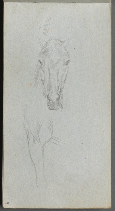 Cuaderno de bocetos, página 09: Estudio de un caballo de Ernest Meissonier