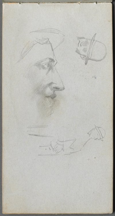 Cuaderno de bocetos, página 14: Figuras de Jean Louis Ernest Meissonier