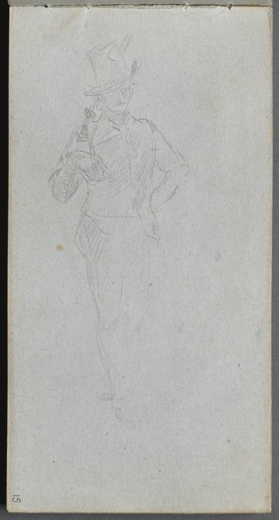 Cuaderno de bocetos, página 15: Estudio de un soldado de Ernest Meissonier
