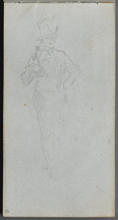 Cuaderno de bocetos, página 15: Estudio de un soldado de Jean Louis Ernest Meissonier