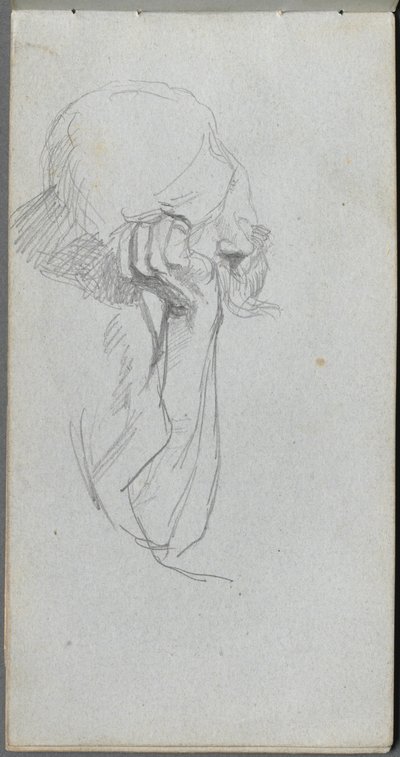 Cuaderno de bocetos, página 16: Figura melancólica de Ernest Meissonier