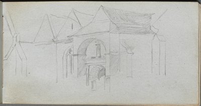 Cuaderno de bocetos, página 22: Estudio arquitectónico de Jean Louis Ernest Meissonier