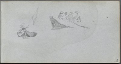 Sketchbook, page 25: Studies of Figures in Boats de Ernest Meissonier