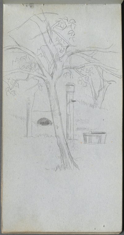 Cuaderno de bocetos, página 36: Estudio de un árbol de Ernest Meissonier