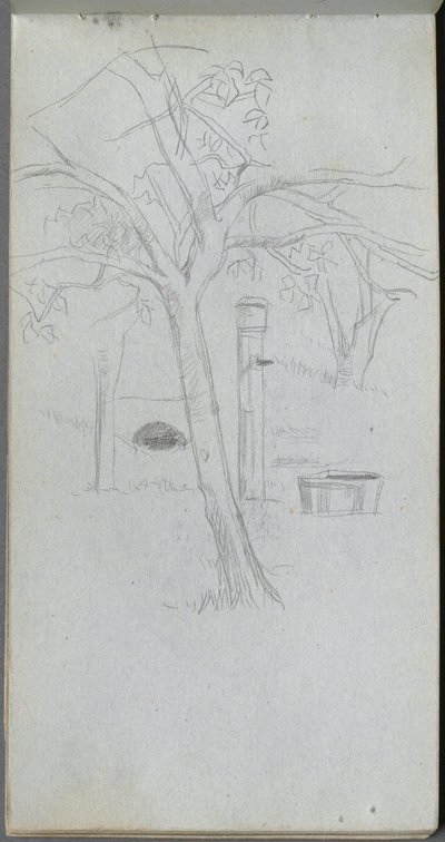 Cuaderno de Bocetos, página 36: Estudio de Árbol de Jean Louis Ernest Meissonier