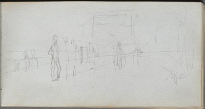 Cuaderno de bocetos, página 40: Estudio en perspectiva de Ernest Meissonier