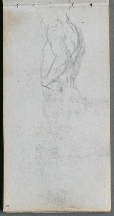 Cuaderno de bocetos, página 51: Estudio de la figura de Ernest Meissonier