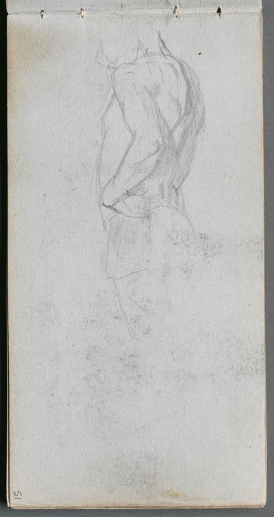 Cuaderno de bocetos, página 51: Estudio de figura de Jean Louis Ernest Meissonier