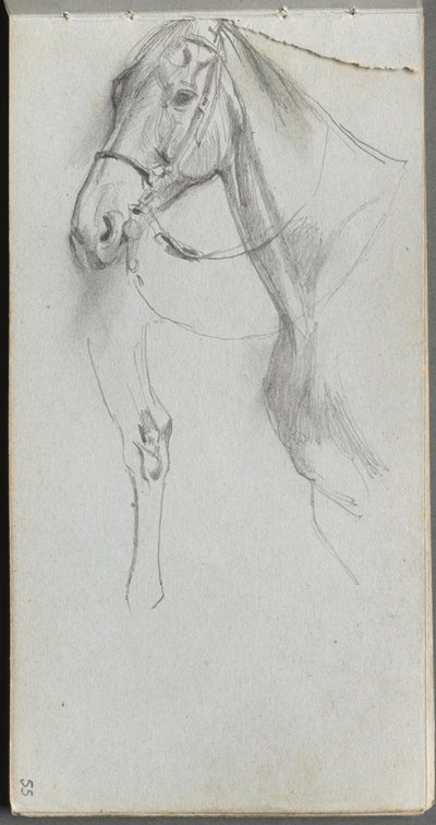 Cuaderno de bocetos, página 55: Estudio para un caballo de Jean Louis Ernest Meissonier