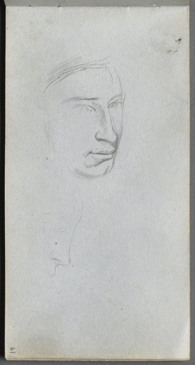 Cuaderno de bocetos, página 61: Rostro, 3/4 vista de perfil de Ernest Meissonier