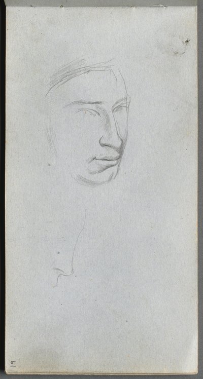 Cuaderno de bocetos, página 61: Cara, perfil de 34 vistas de Jean Louis Ernest Meissonier