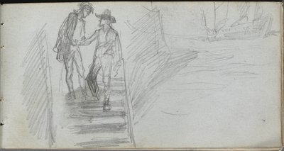Sketchbook, page 64: Figures on a Stairway de Ernest Meissonier