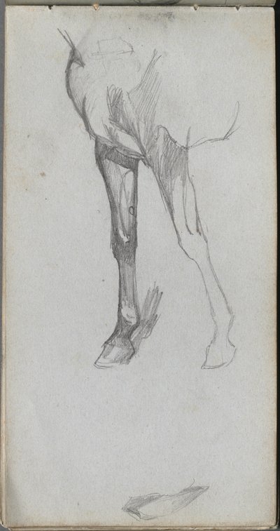 Cuaderno de bocetos, página 66: Estudio de un caballo de Jean Louis Ernest Meissonier