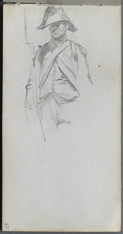 Cuaderno de bocetos, página 67: Estudio de un Soldado de Jean Louis Ernest Meissonier