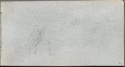 Cuaderno de bocetos, página 77: Estudio de la figura de Ernest Meissonier
