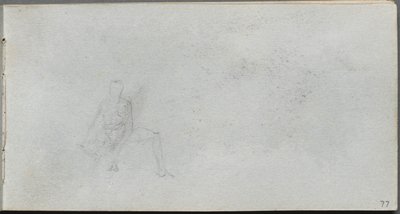 Cuaderno de bocetos, página 77: Estudio de figura de Jean Louis Ernest Meissonier