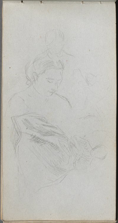 Cuaderno de bocetos, página 82: Estudio de figuras de Jean Louis Ernest Meissonier