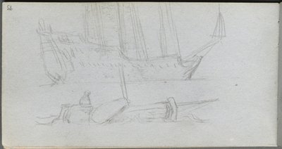 Sketchbook, page 85: Study of a Ship and Buoy de Ernest Meissonier
