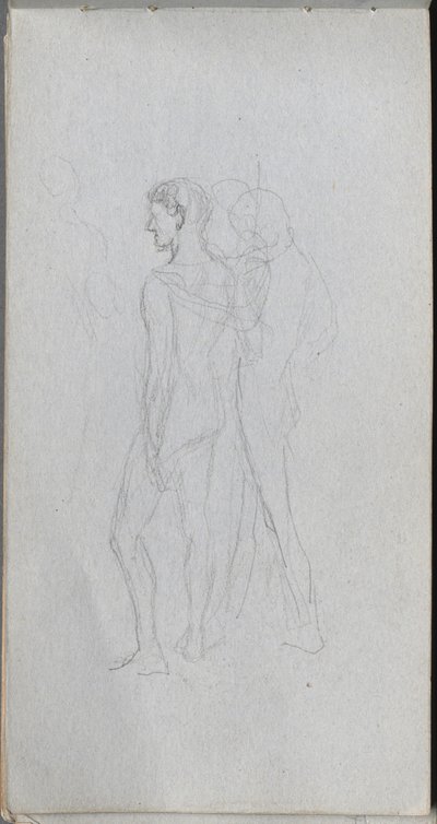 Cuaderno de bocetos, página 92: Dos desnudos de Ernest Meissonier